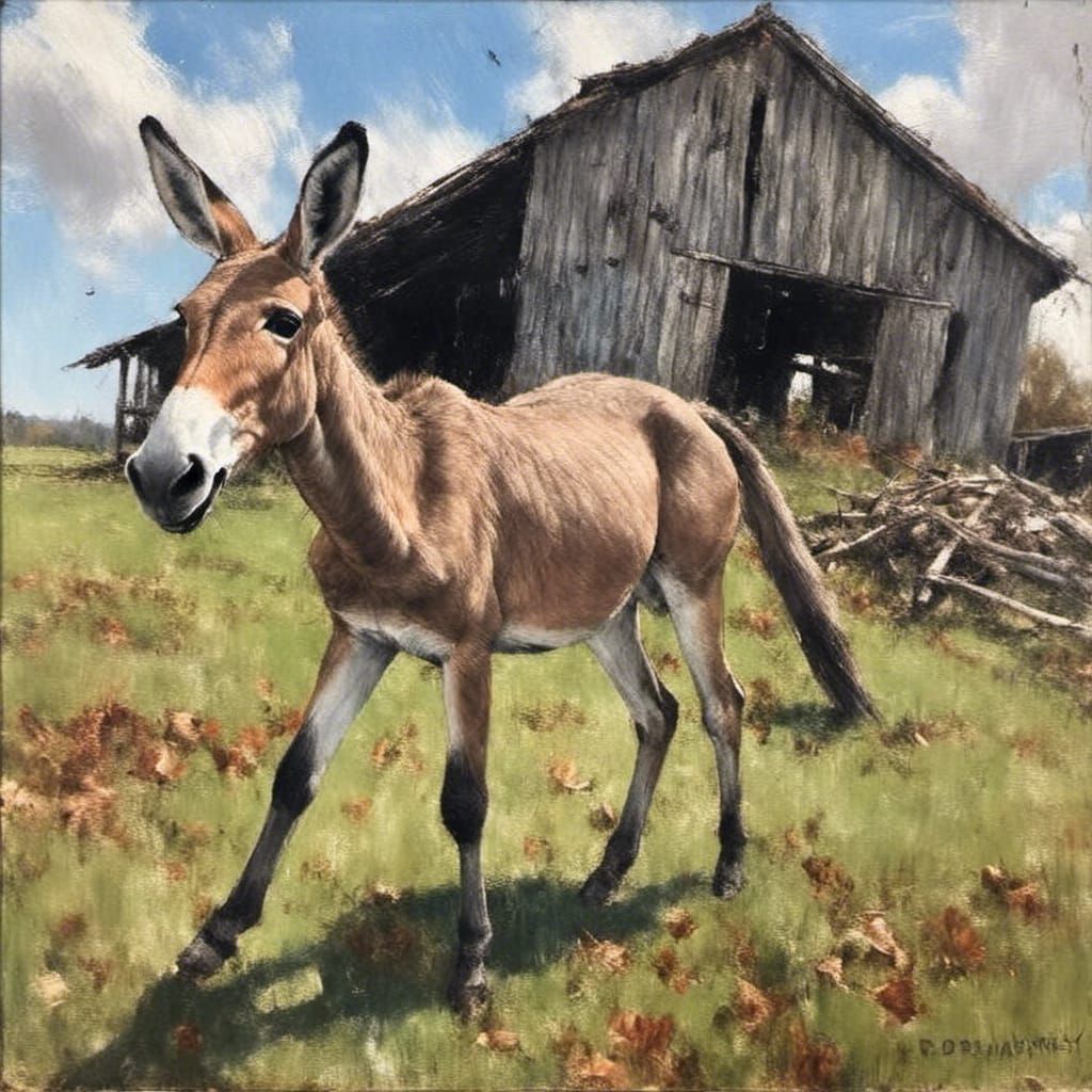 Rosemary Character in Autumn Landscape, Oil Painting Style