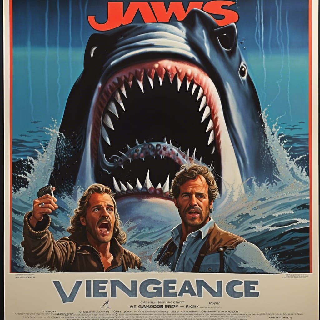 Jaws Vengeance: A 90s Megalodon Movie Poster