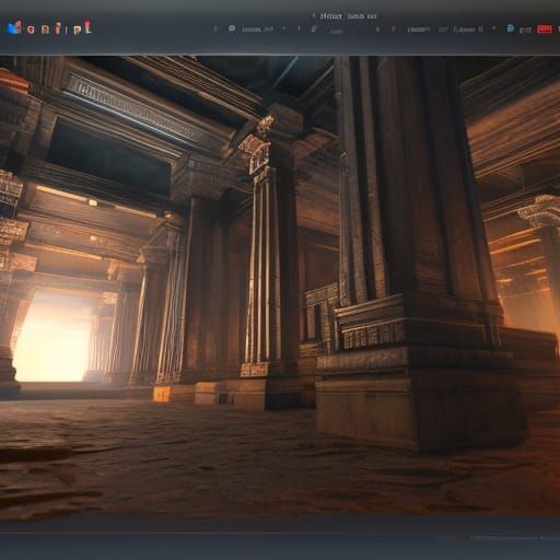 Detailed Temple of Doom in 3D Shading