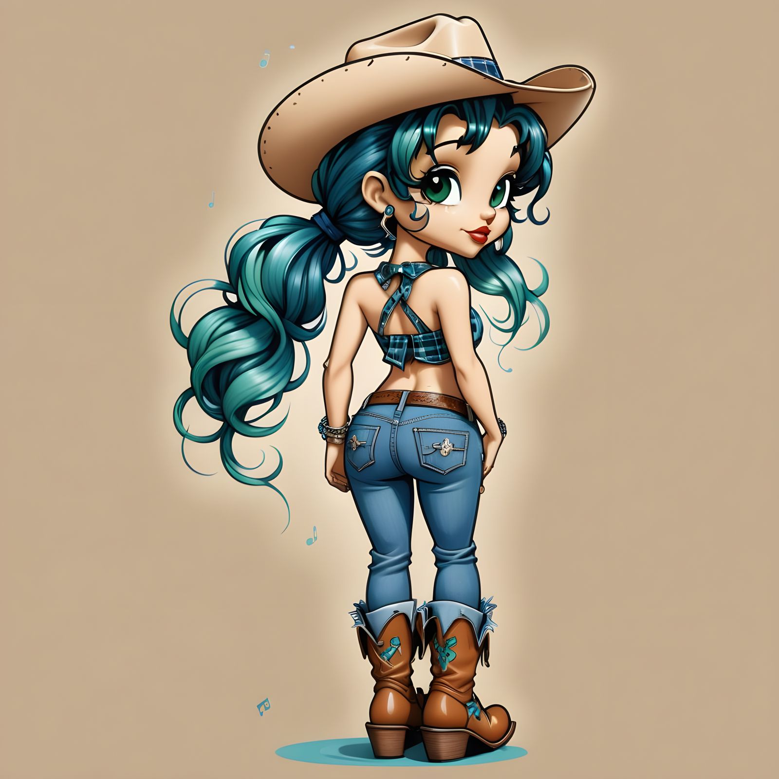 Cowgirl Boop in Intricate Victorian-Era Sci-Fi Aesthetic