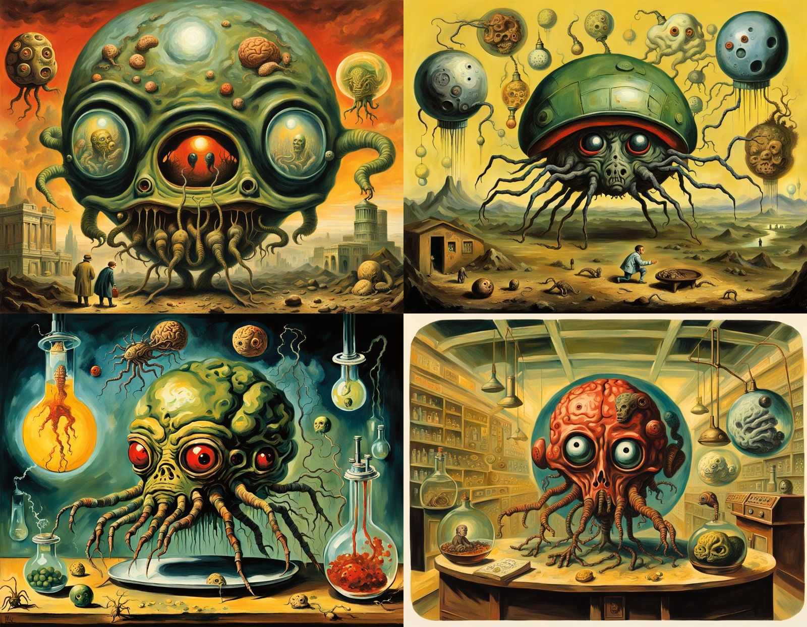 Bizarre Mutant Alien Zygote in Ladybird Book Style