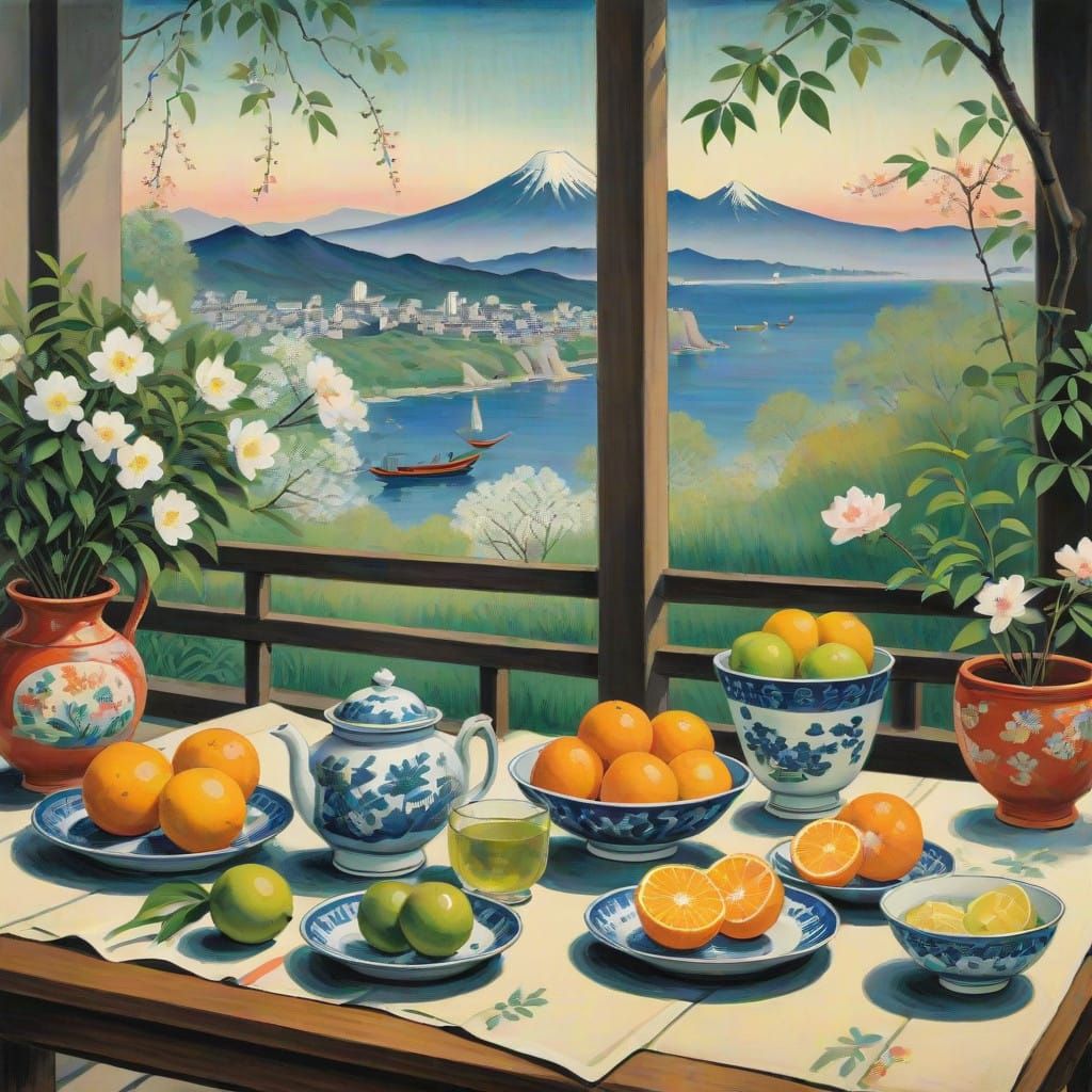 The scene feels like a serene summer afternoon on a sunlit p...