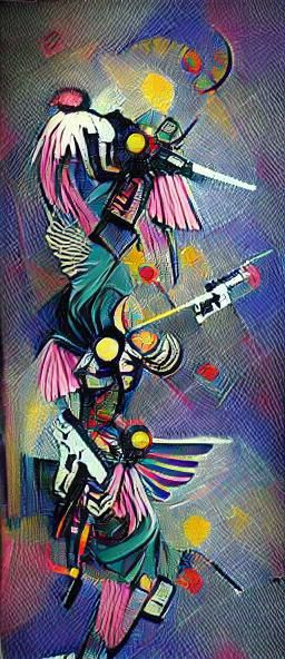 Cyberpunk Angel in Abstract Style