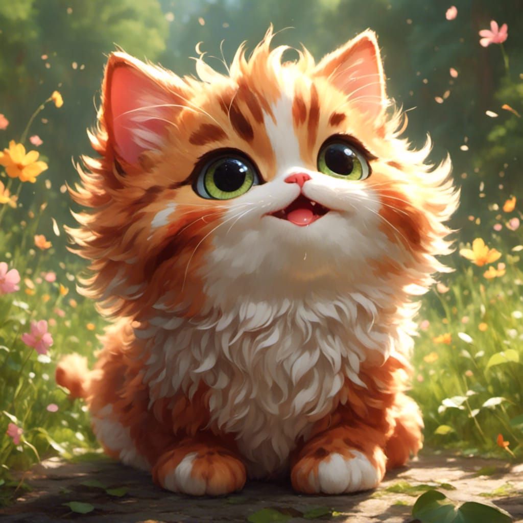 Adorable Happy Kitten Portrait