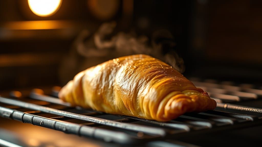 Gourmet Pumpkin Turnover Steaming in Warm Oven Light