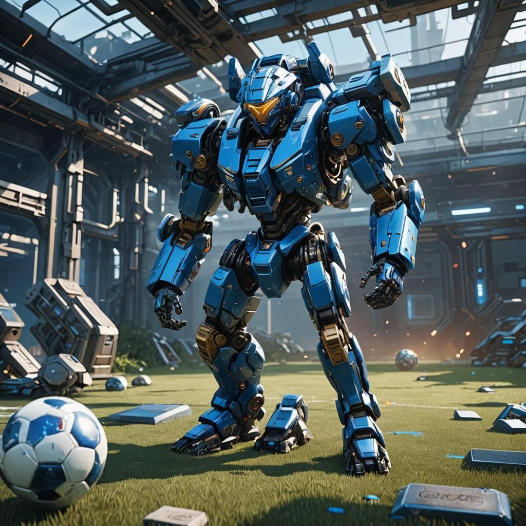 Futuristic Blue Lock Anime Soccer Training in 8K