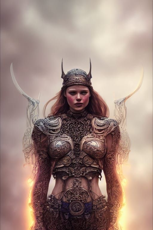 Viking Warrior Disintegrating into Runes