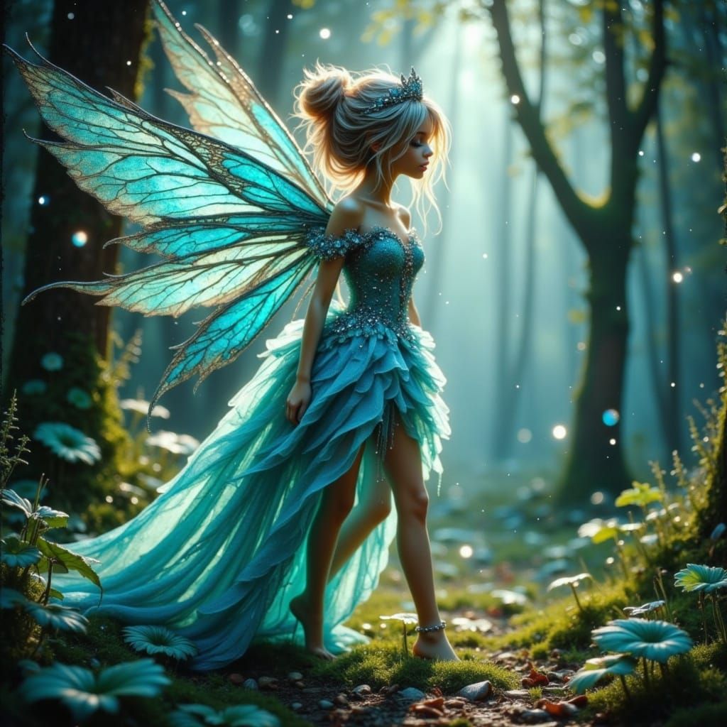 Ethereal Fairy Princess in Lush Forest
