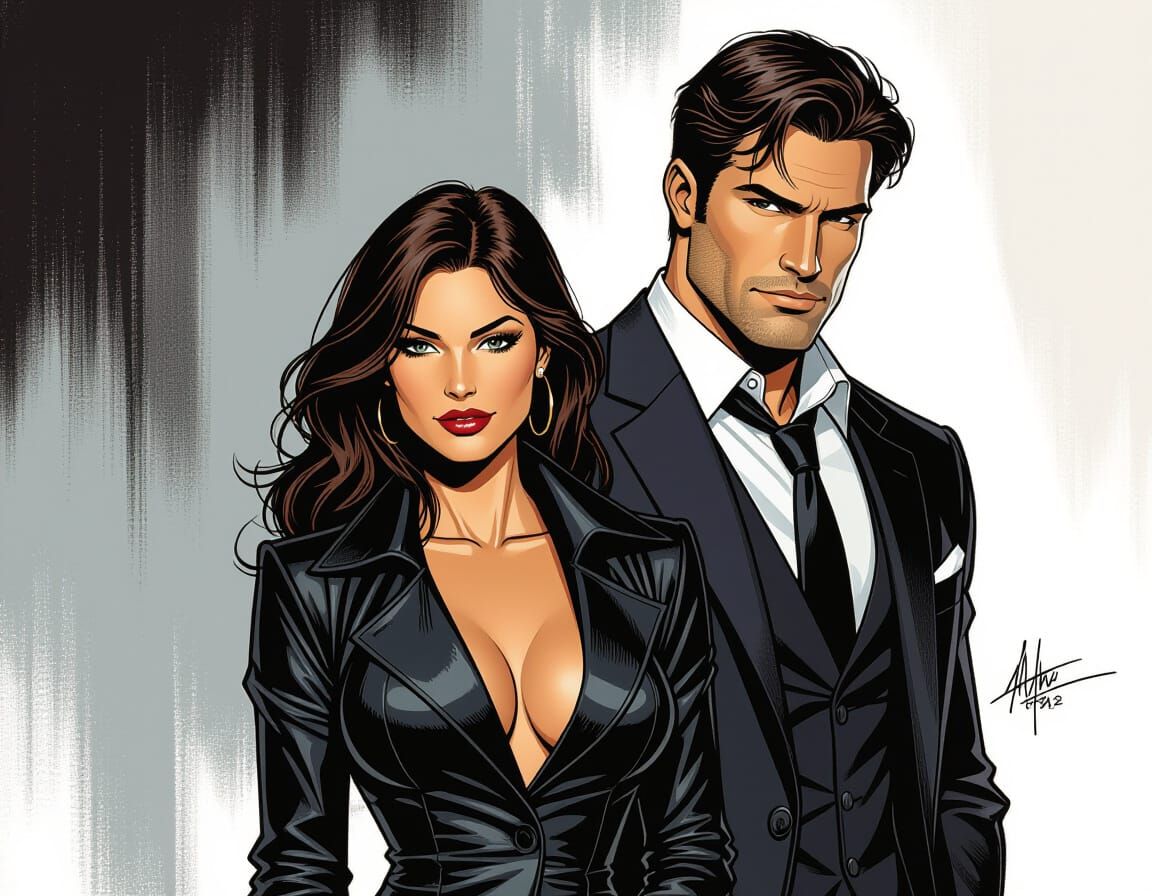 Private Investigator in Comic Book Art Style