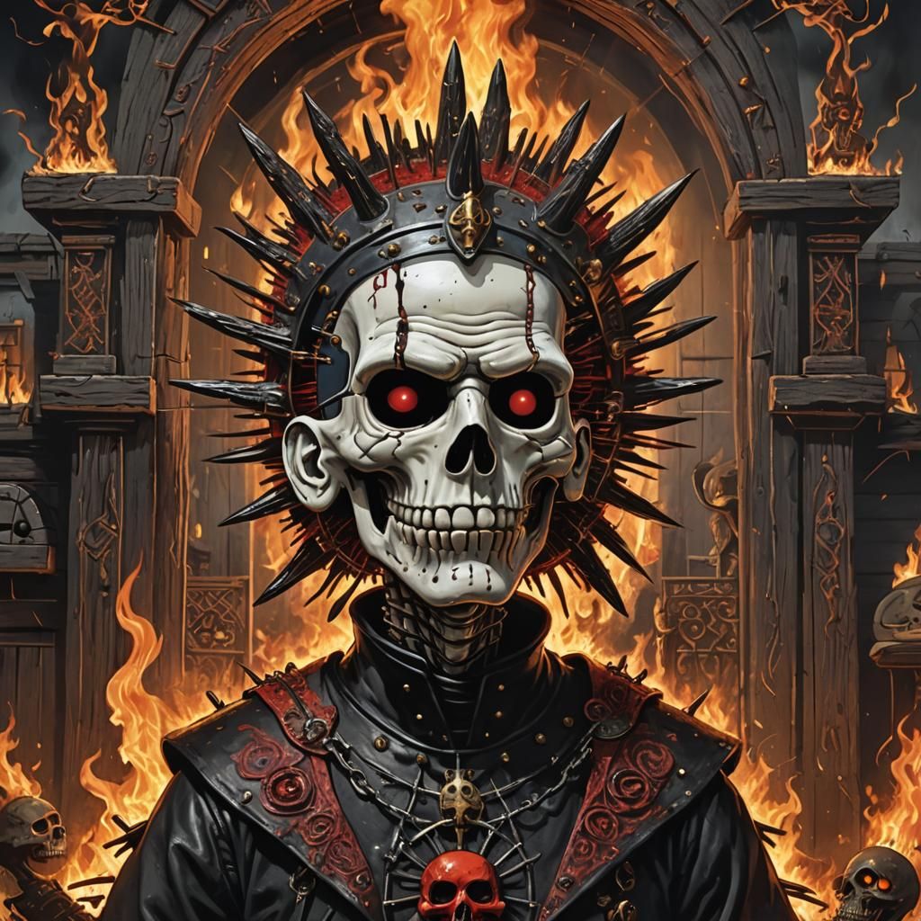 A Hyperrealistic 3D Rendering of Pinhead from the Hellraiser...