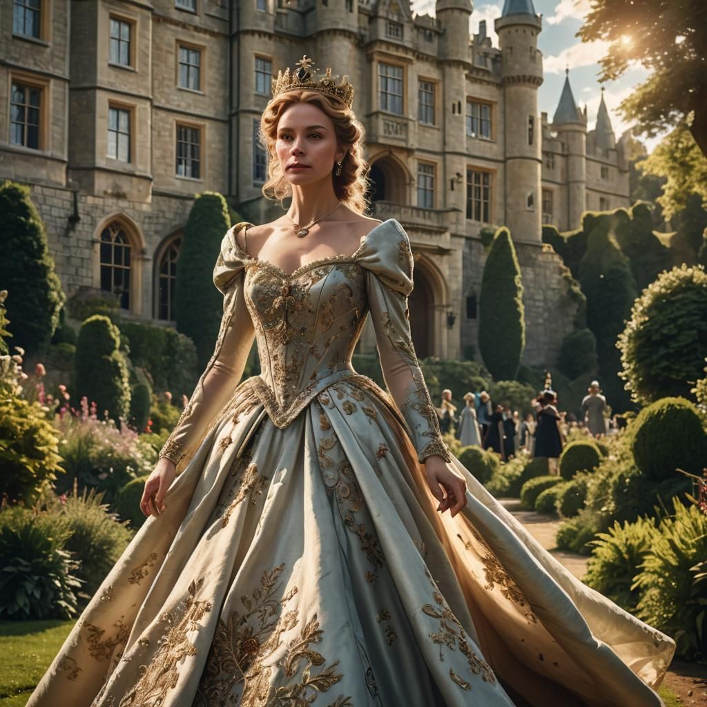 English Queen in Castle Garden: Digital Matte Painting