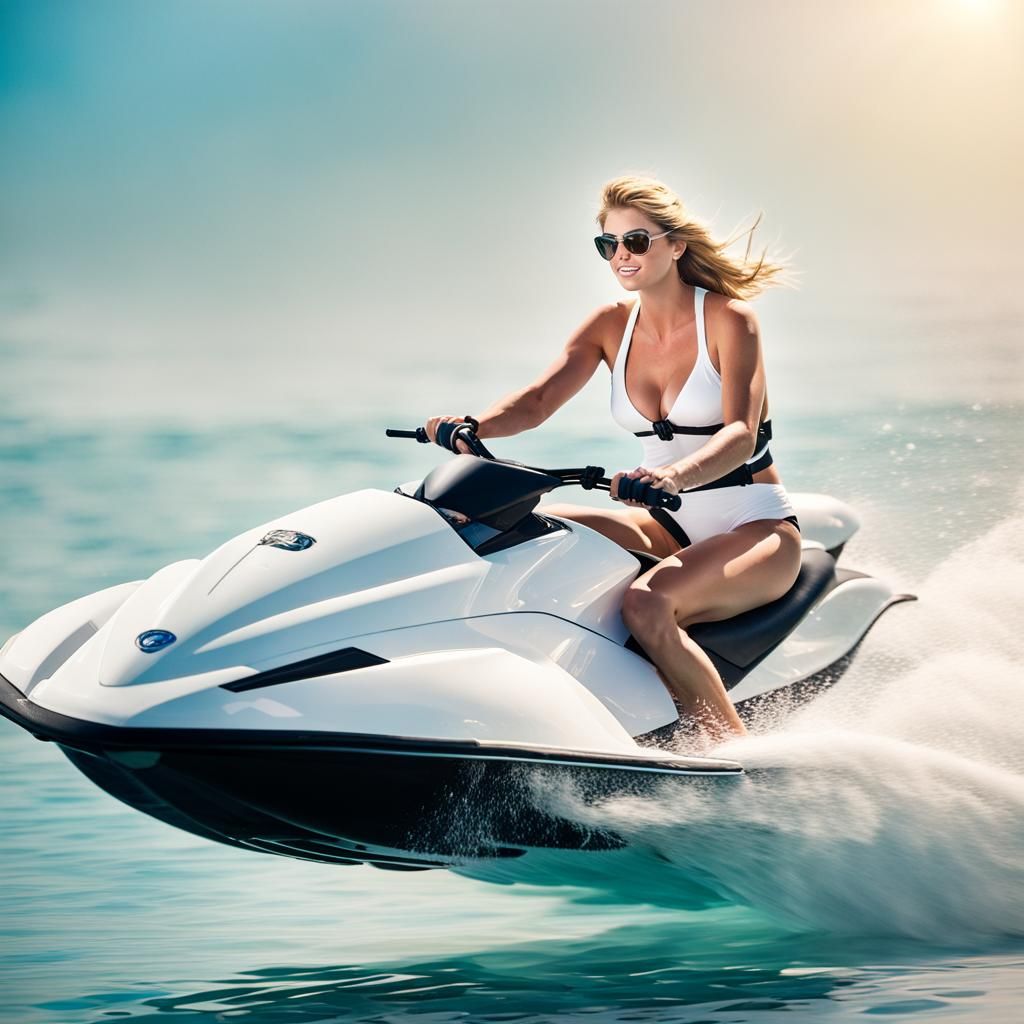 Kate Upton Rides a Jetski: Professional Photo