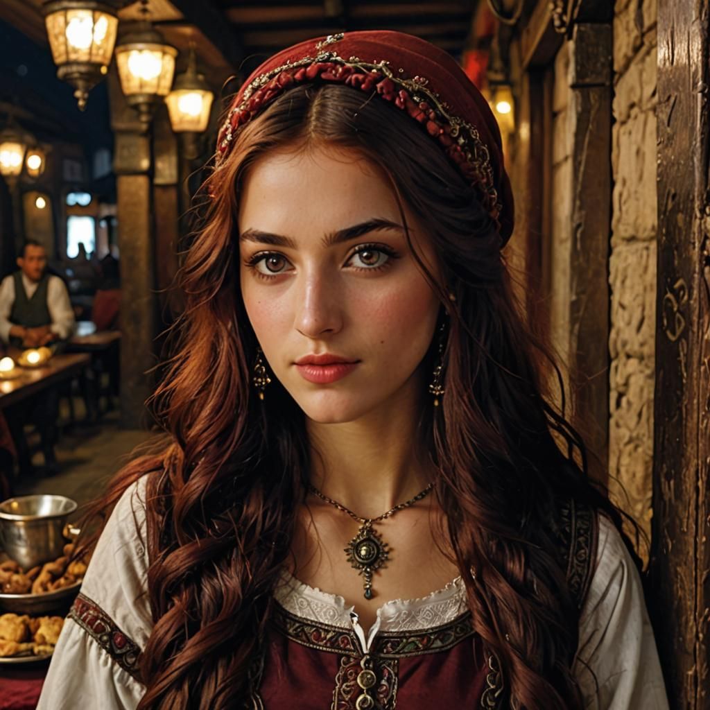 Beautiful Girl in Turkish Inn: 3D Anime Art