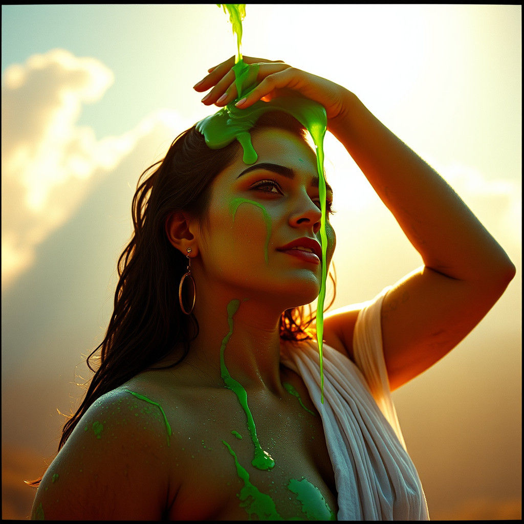 Green Goddess Bathed in Divine Light