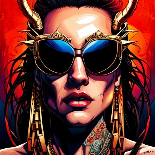 Sinister Alien Queen Portrait at Dawn