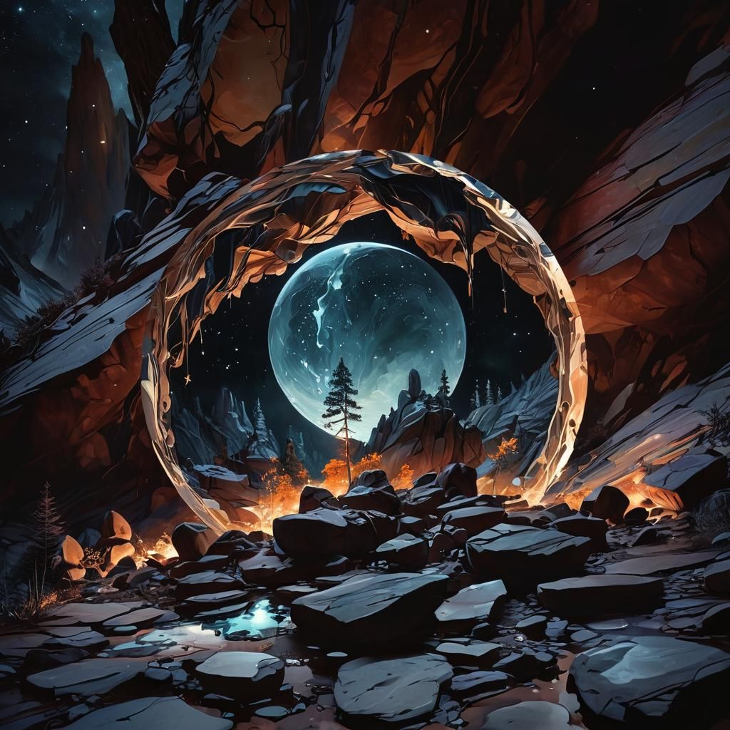 Surreal Dreamscape: Inverted Nature in a Swirling Vortex