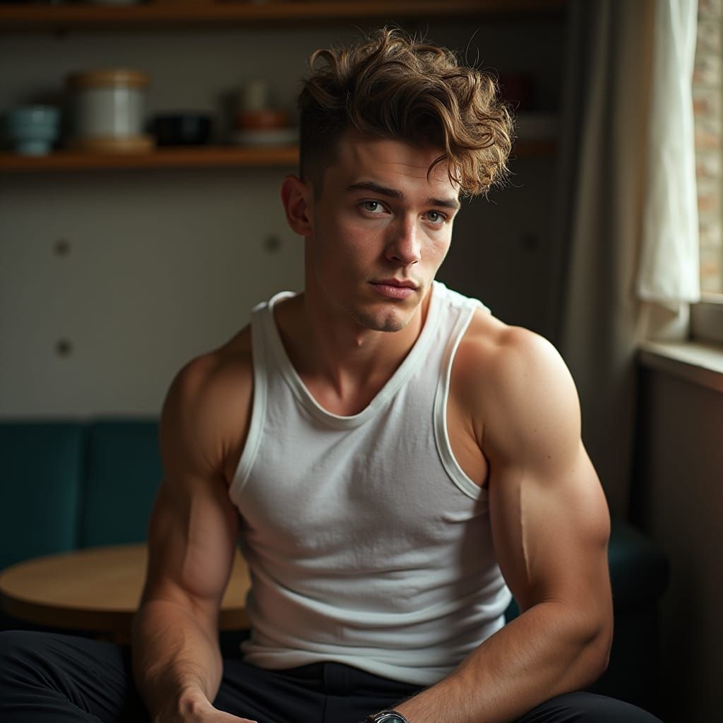 Confident British Man in Candid Film Photo