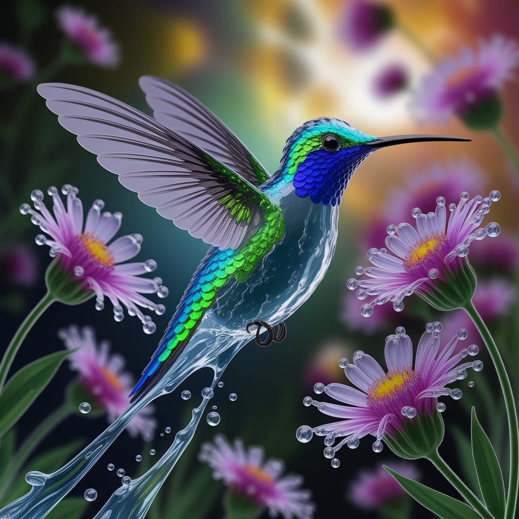 Shimmering Water Hummingbird in Bloom