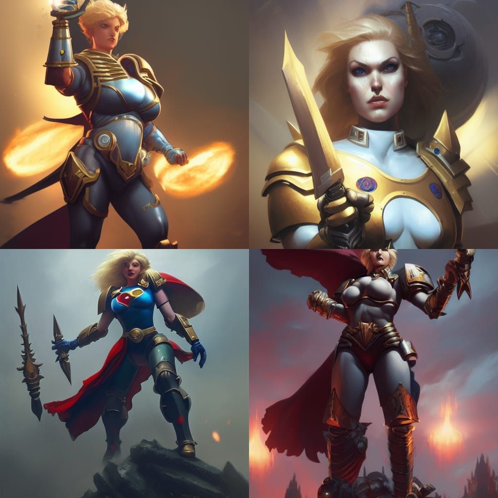Powergirl as Warhammer 40k Primarch