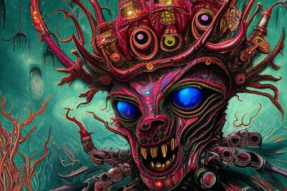 Royal Alien King's Crown: Dark Sci-Fi Concept Art