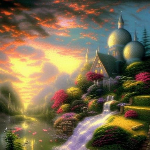 Ethereal Ball of Energy in Fantasy Landscape