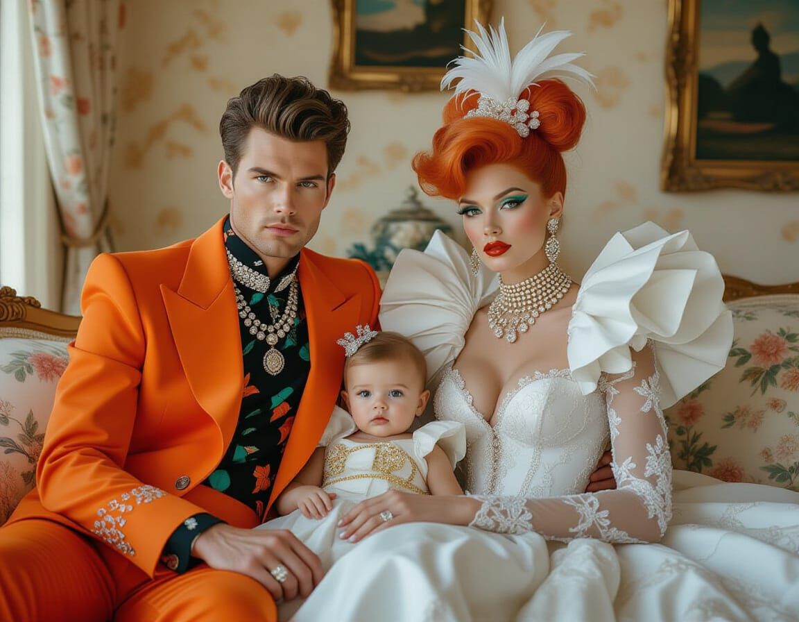 The Flintstones Family in High Fashion Editorial