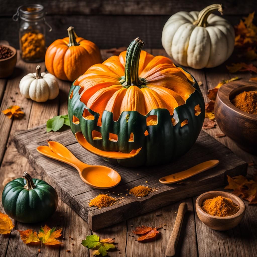 Smoked Pumpkin Soup Still Life as Digital Graffiti