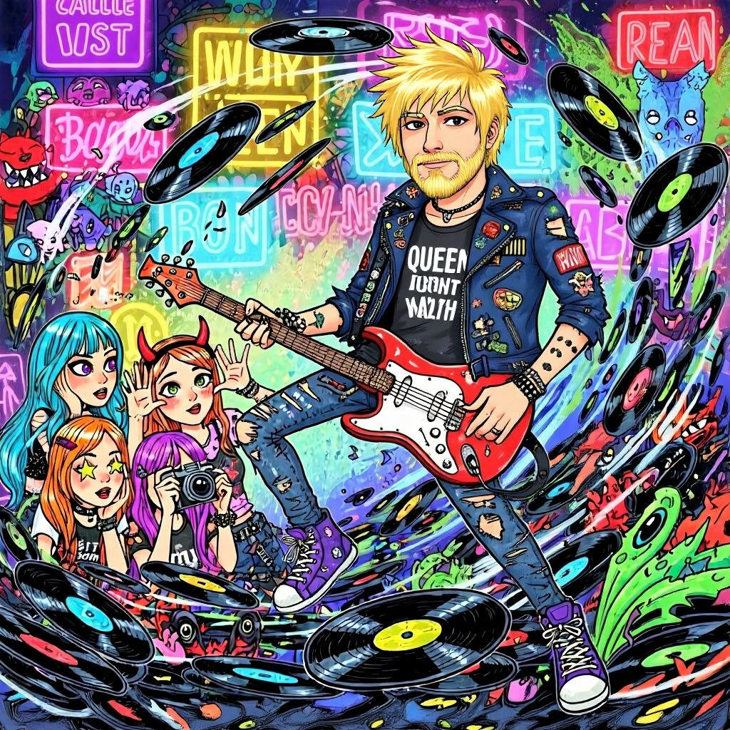 Rock 'n' Roll Guitarist in Eclectic Style