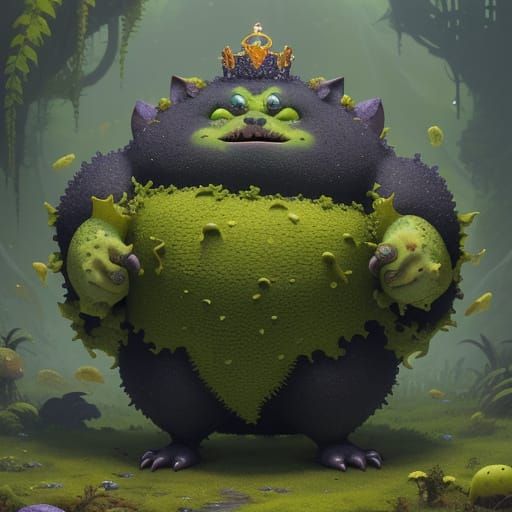 Hulking Sponge-Hide Rodent Creature with Vine Whiskers