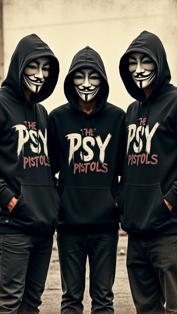 Mysterious Figures in Dark Urban Attire