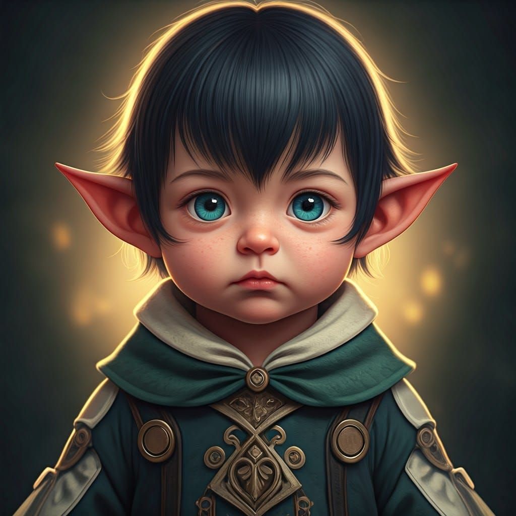Teifling Baby Portrait in 3D Anime Style
