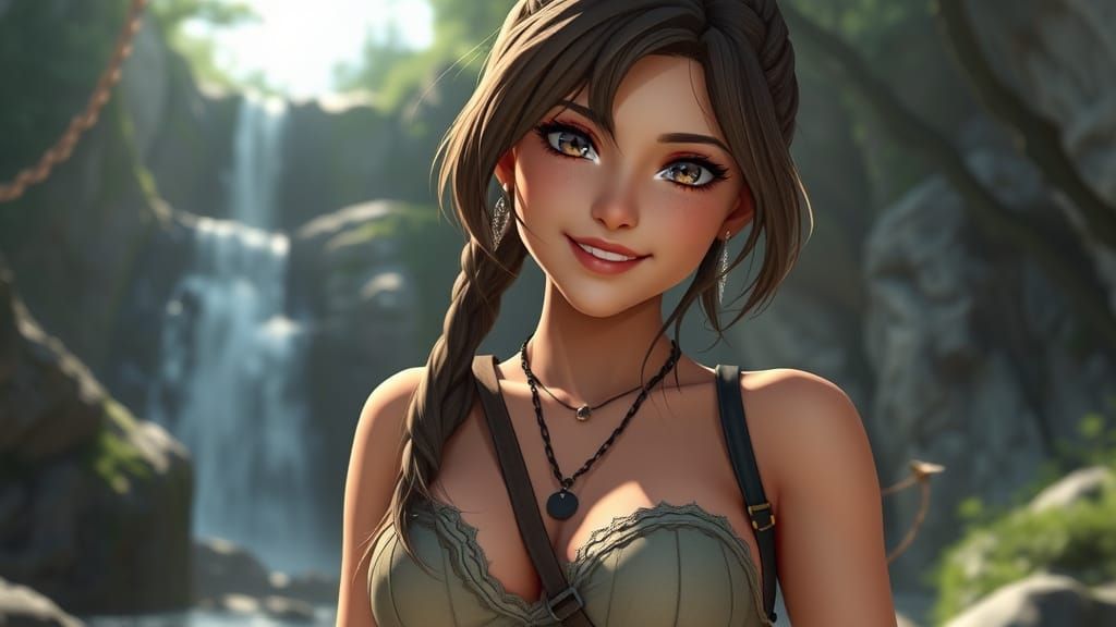 Ethereal Maya Goddess Poses as a Fashion Model in Pristine N...