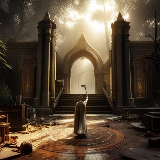 Warlock Ritual in Cemetery: 3D Game Cinematic