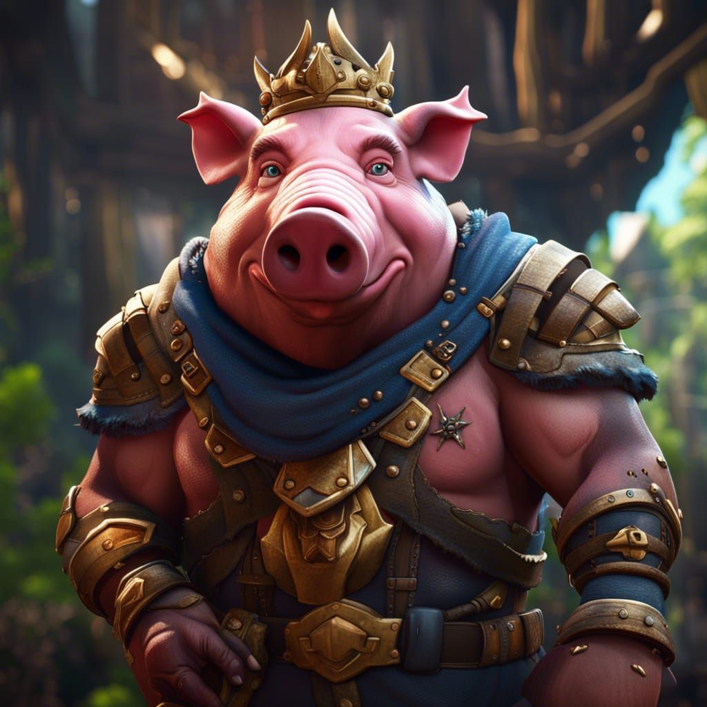 Pig King Portrait in Fortnite Avatar Style