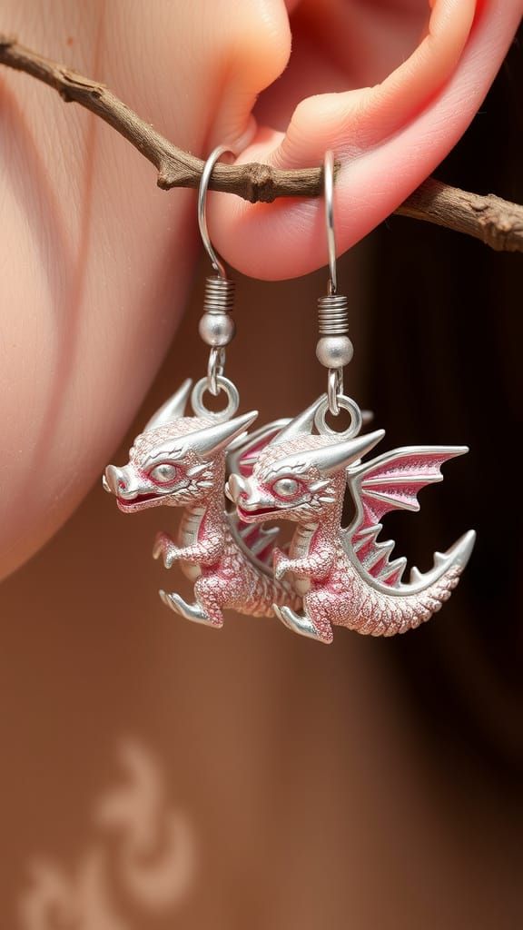 Cute Dragon Earrings in Jewelers' Craft
