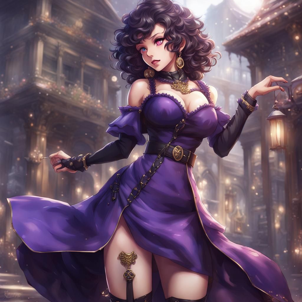 Fantasy Mage in Anime Key Visual Style