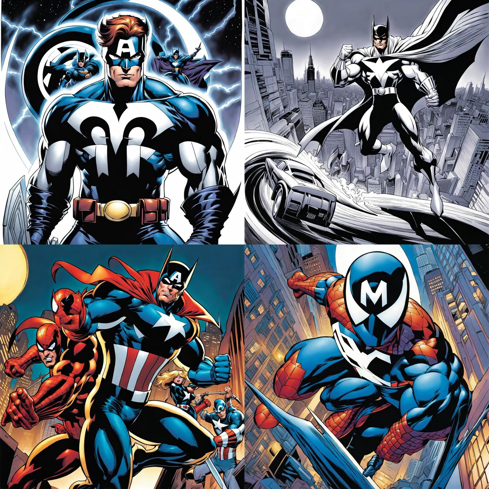 Dynamic Comic Book Art in Superhero Style