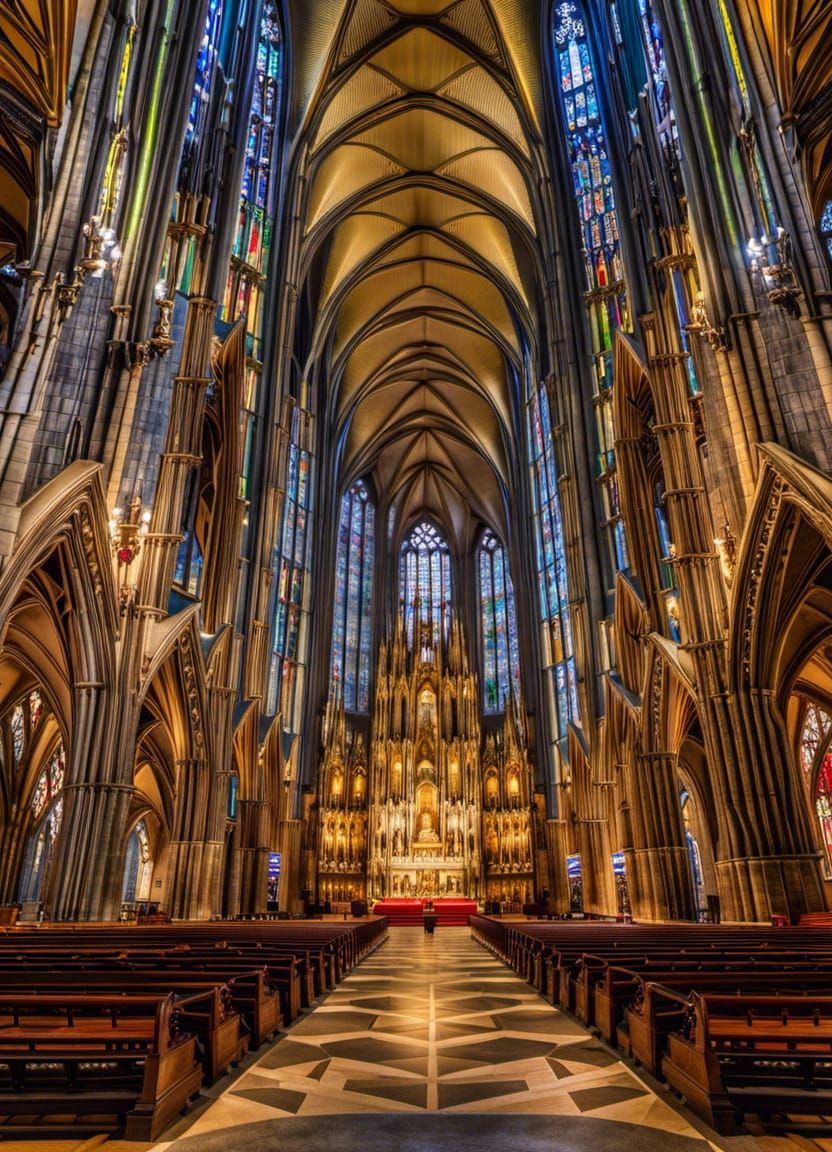 Cologne Cathedral Interior in Hyperdetailed HDR