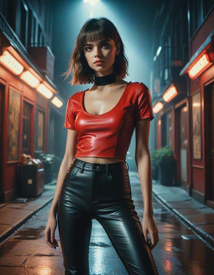 Hyperrealistic Model Portrait in High-Fashion Style