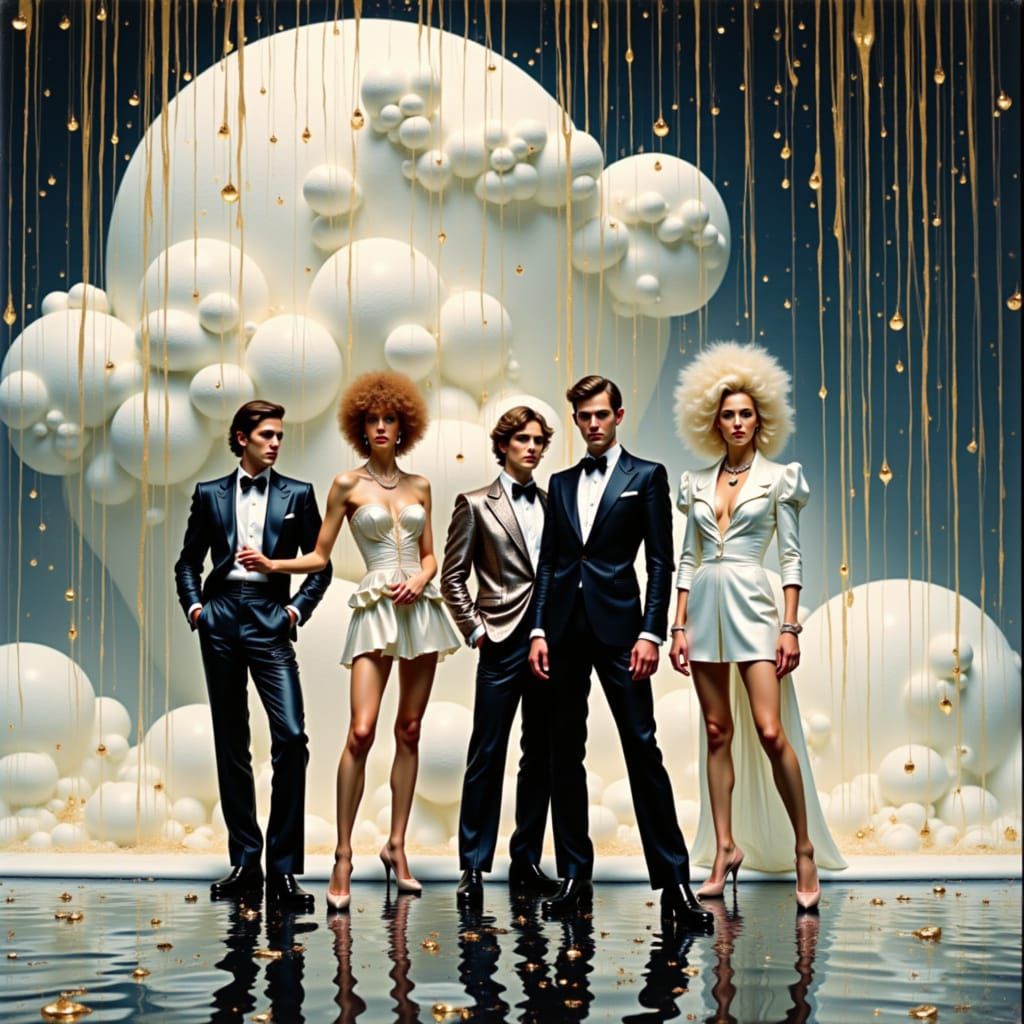 1980s Fashion Shoot with Glittering Rain