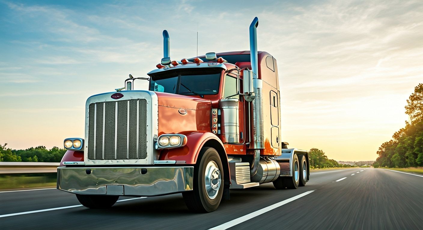 Peterbilt 18-Wheeler in Comic Book Art Style