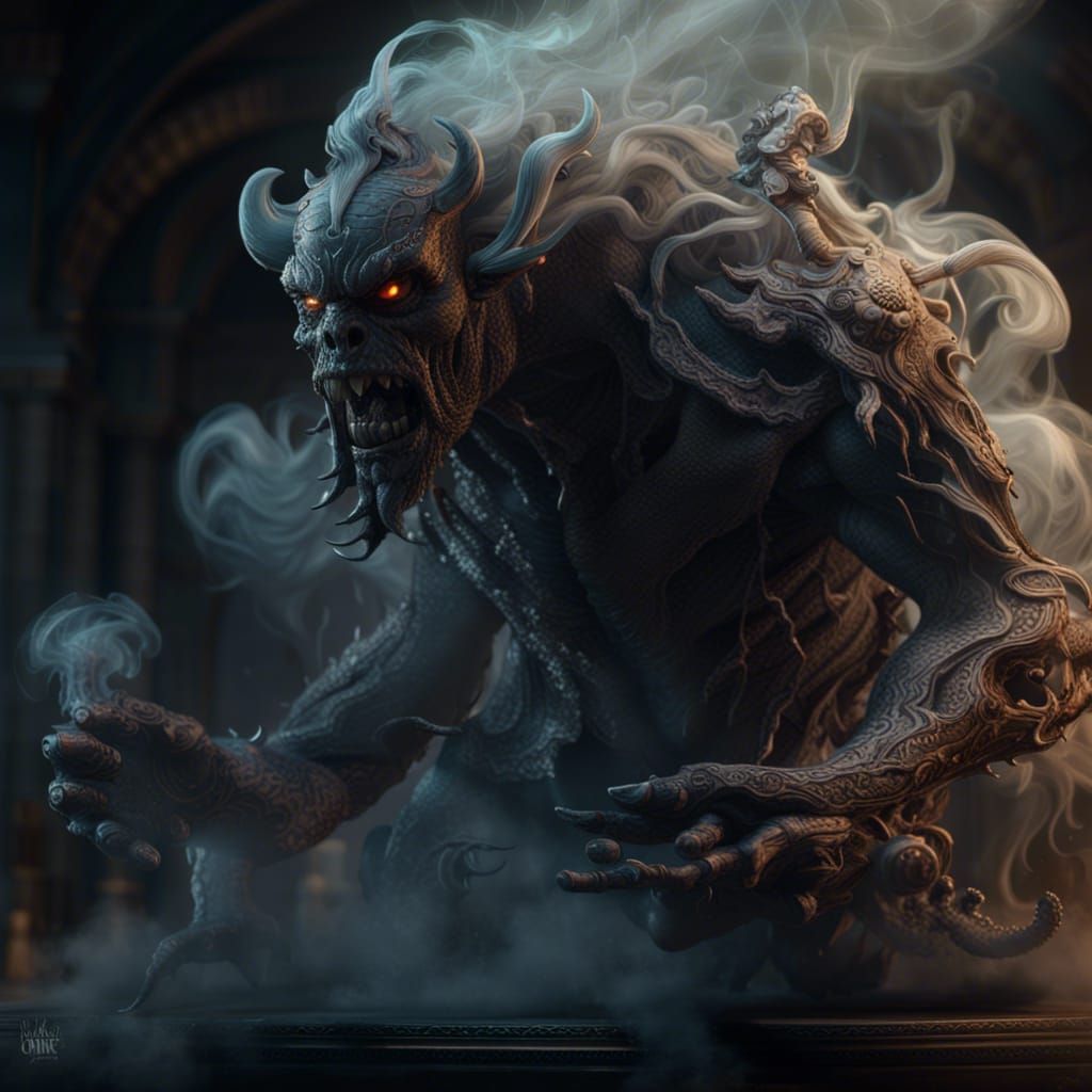 Smoke Monster in Dark Fantasy Style, 8K