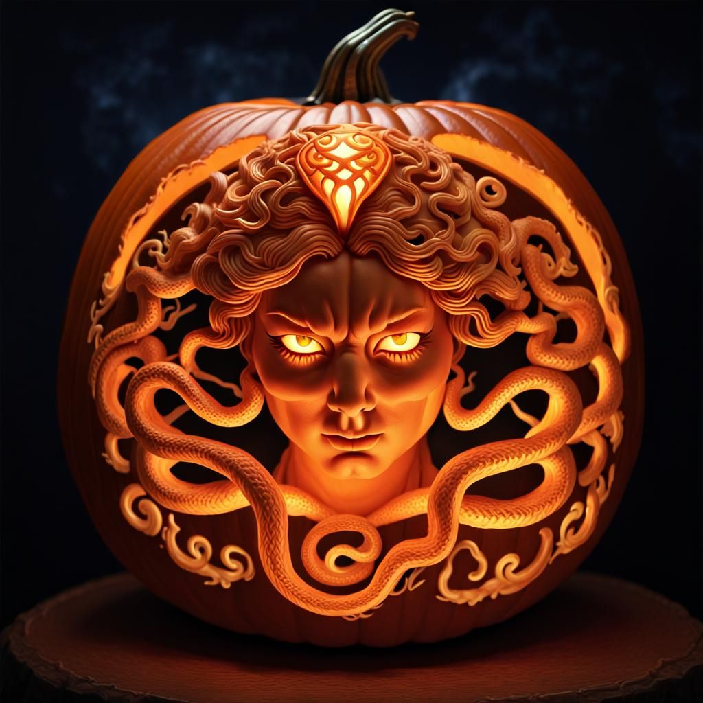 Medusa Jack-o-Lantern