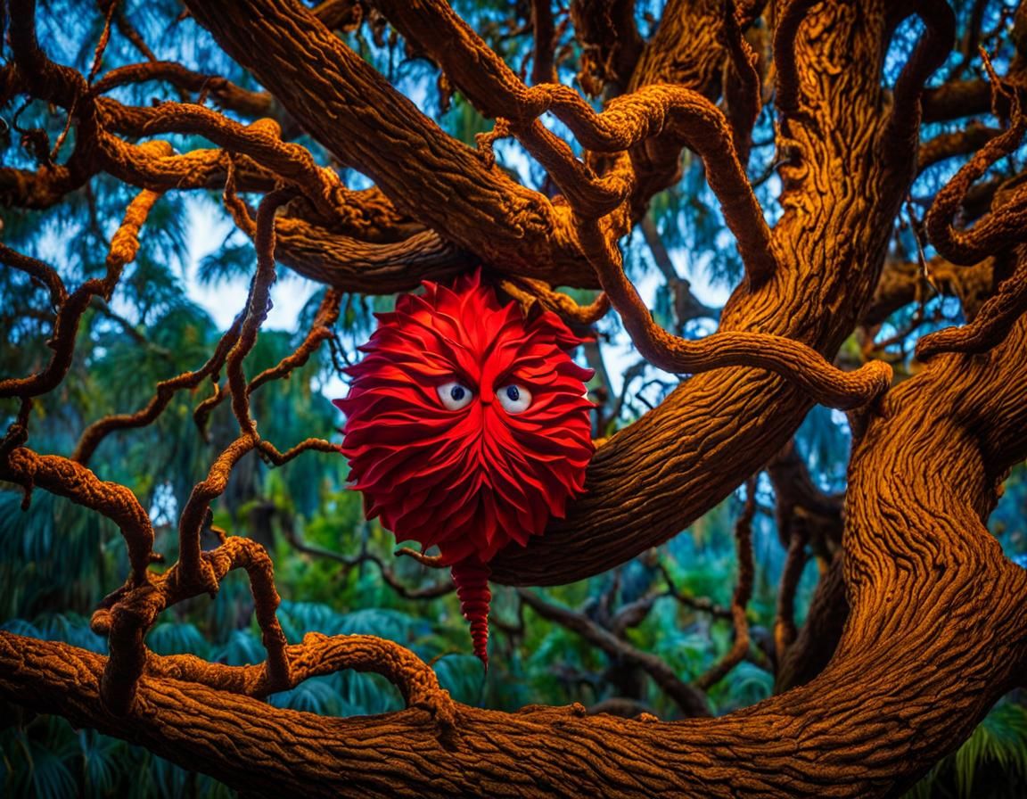 Surreal Forest Critters in Whimsical Cartoon Style