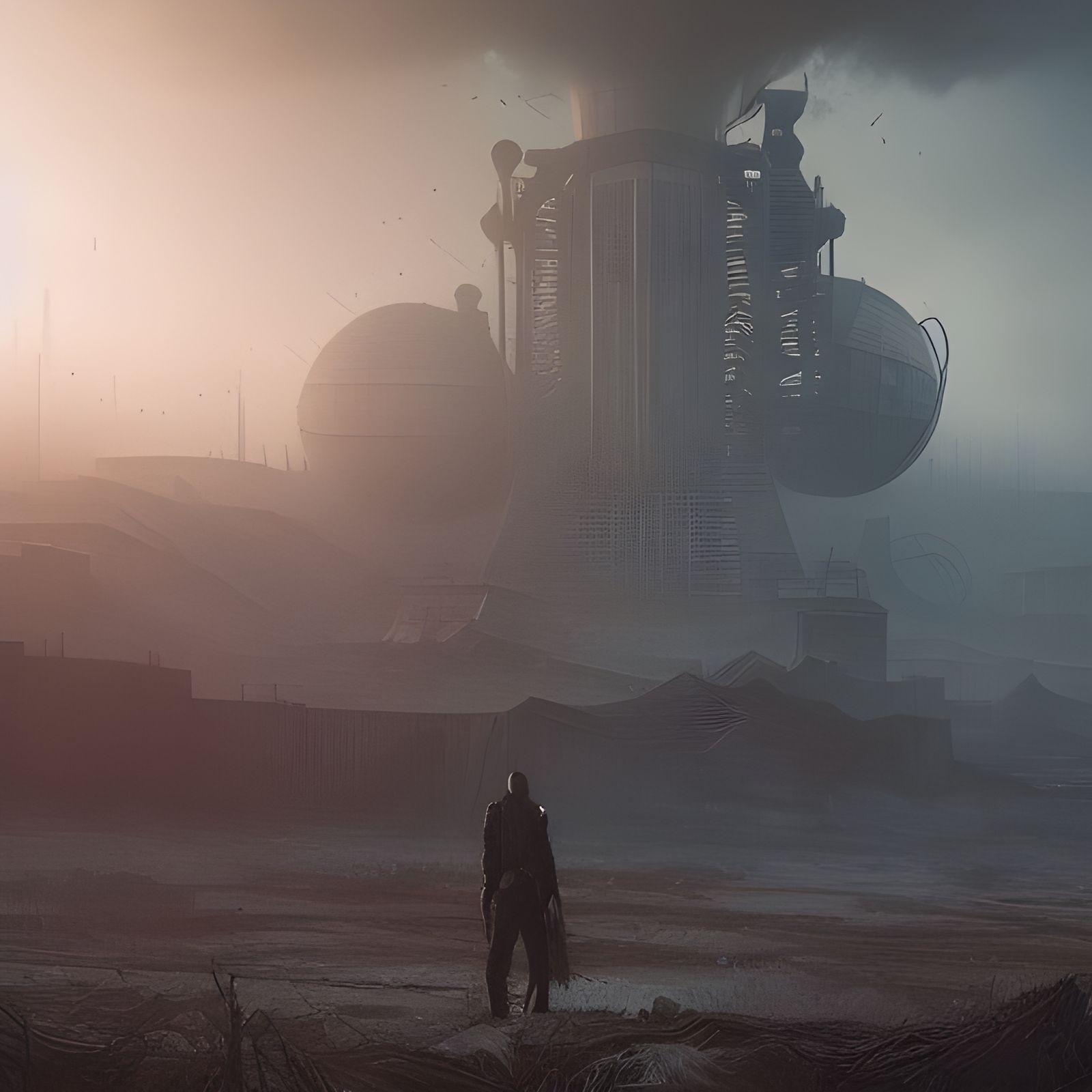 DJ in Dystopian Wasteland by Greg Rutkowski