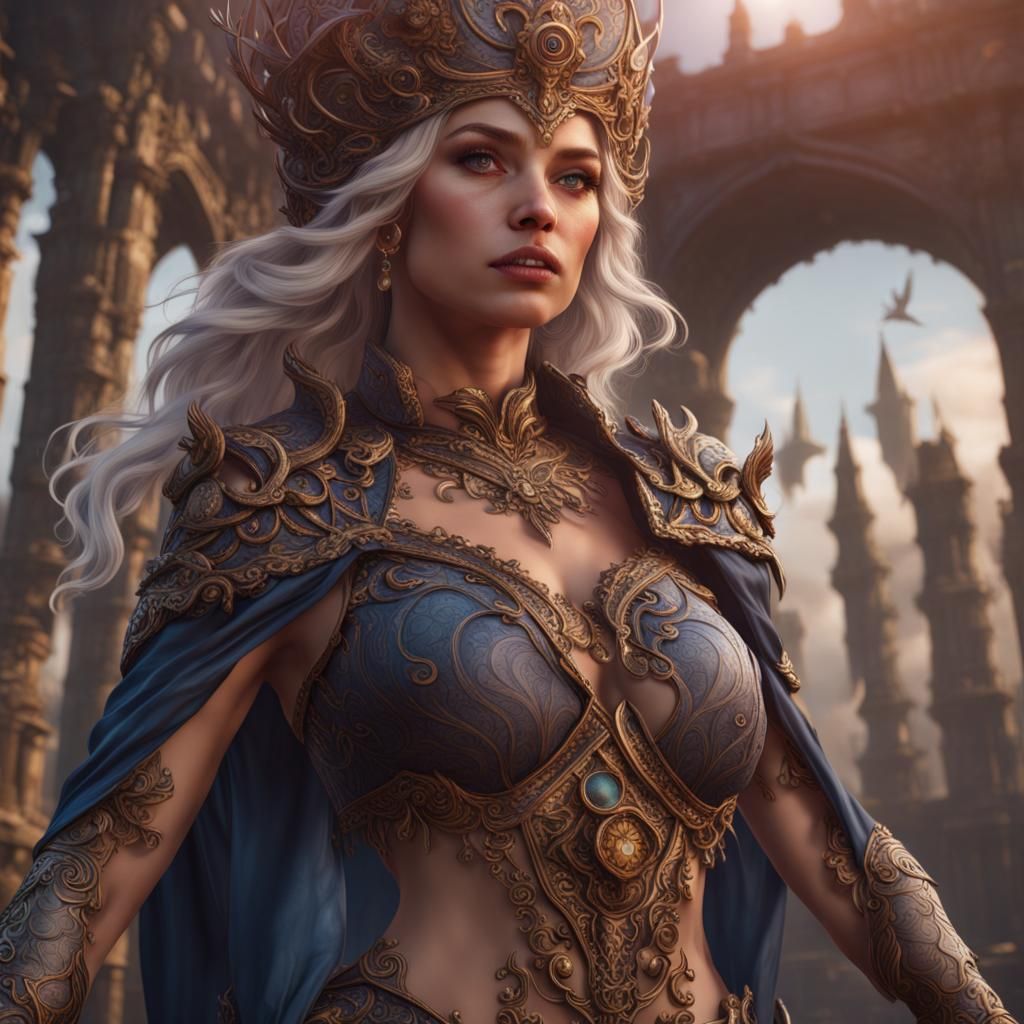 Nude Woman Art, Detailed Fantasy Painting