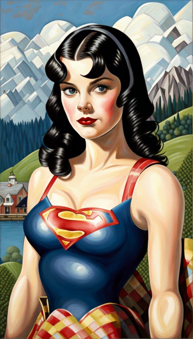 Portrait Inspired by Grant Wood and Pin-Up Icons