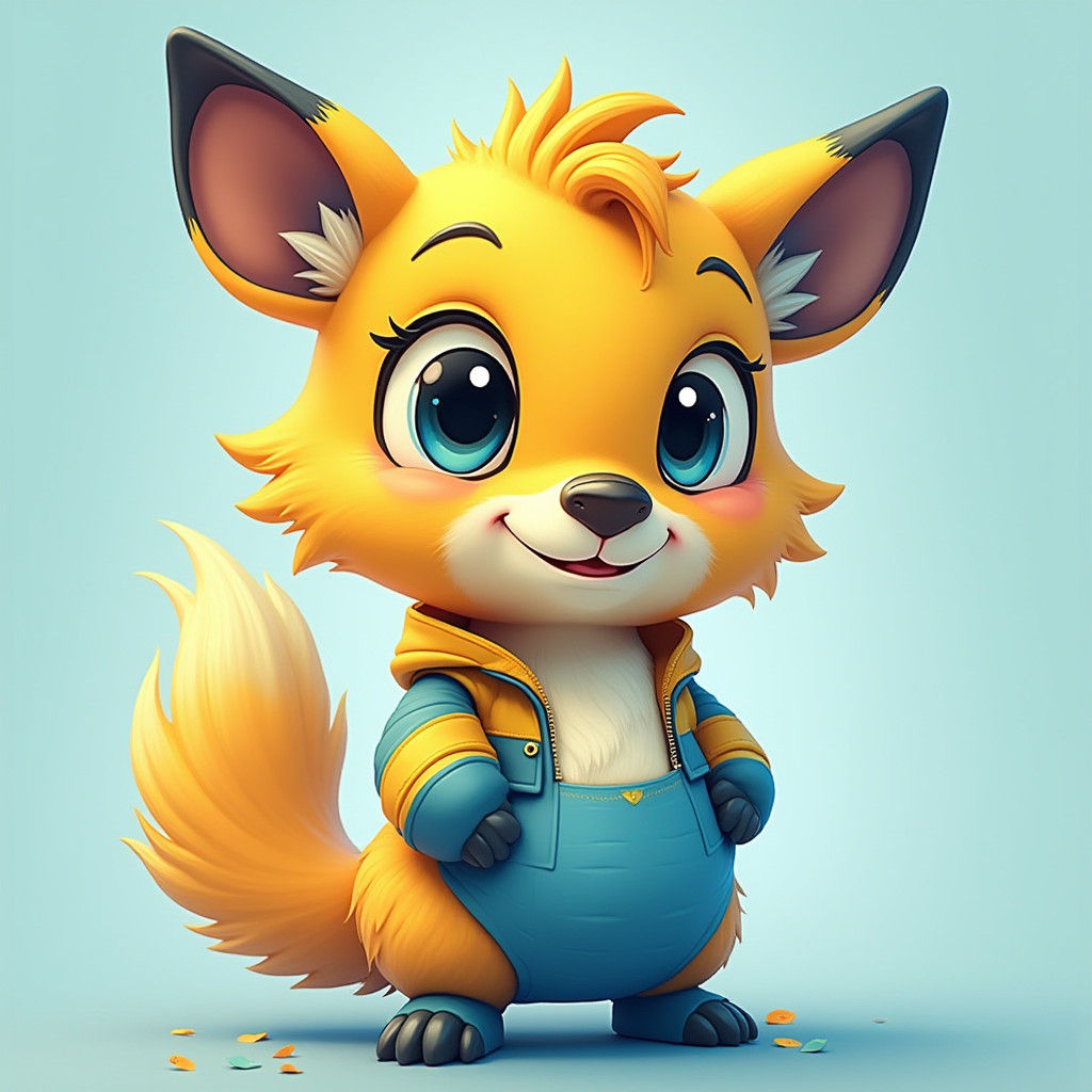 Bright and Cute Yellow and Blue Animal