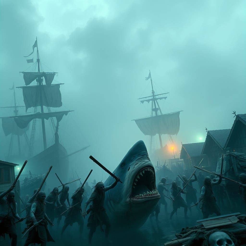 Ghost Ships and Zombie Pirates Attack Harbour Town