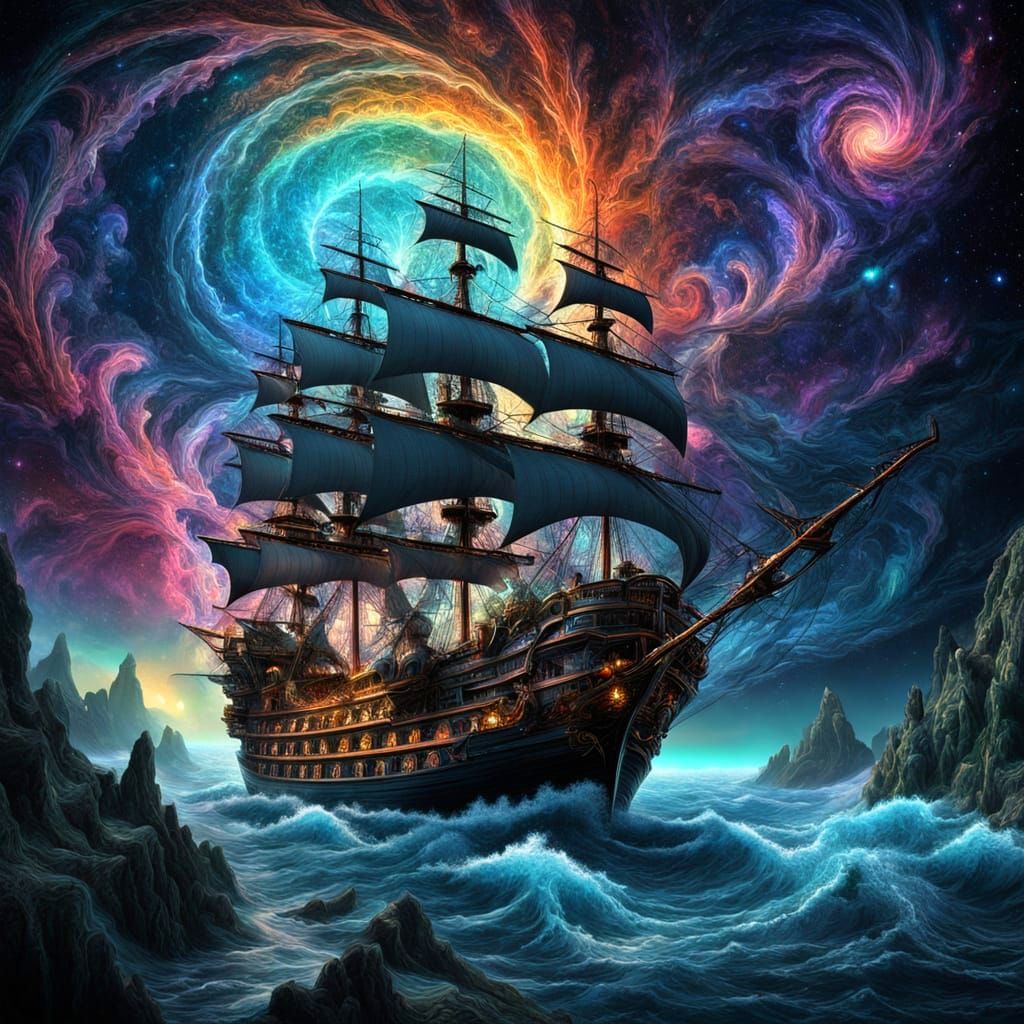 Surreal Fractal Odyssey in Cosmic Fjord